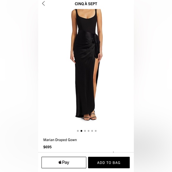 Cinq a Sept - Draped Gown in black - Size 0 - Picture 5 of 5